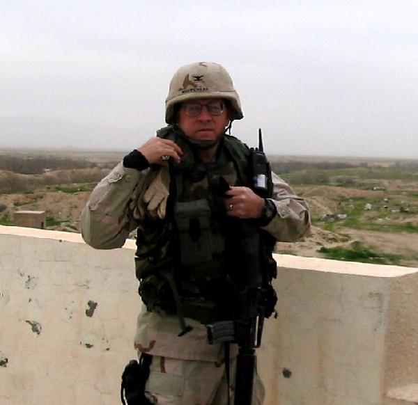 Colonel Michael Whitehead at the Iranian border in February 2004.